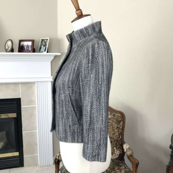 Banana Republic tweed Cropped Jacket Gray Size XS - Picture 4 of 8